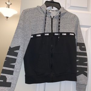 Black and grey Victoria Secret Pink Zip up